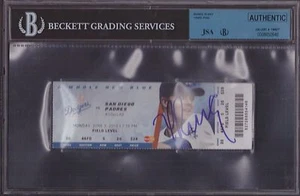 YASIEL PUIG ~ Autograph Ticket ~ JSA Cert / BGS ~ Rookie Debut Game ~ 10 Auto ! - Picture 1 of 2