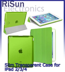 Ultra Slim Magnetic Smart transparent Green Case For iPad 2 3 4 screen protector - Picture 1 of 3