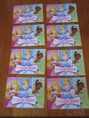Nota de agradecimiento de princesa Disney 8 postales Tiana, La Bella Durmiente, Cenicienta Foto 1 de 4