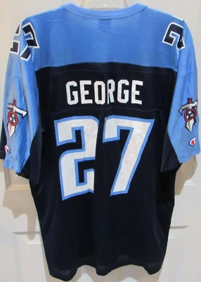 复古冠军埃迪·乔治·田纳西泰坦队 NFL 足球球衣男式 48 帽子套装 — 第 1/4 张图片