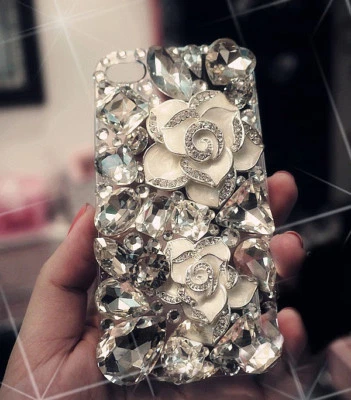 Camellia Big Gems 闪亮上衣 A 级水晶手机壳 保护套 适合各种手机 — 第 1/4 张图片