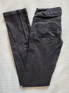 TRF Denim Rules Black Jeans Pants Slim Straight Egypt Made Womens Size 4 - Picture 1 of 11