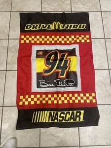 Bandera Bill Elliot: McDonalds Drive Thru #94 pancarta puerta trasera NASCAR 1 cara 28x42 - Imagen 1 de 1