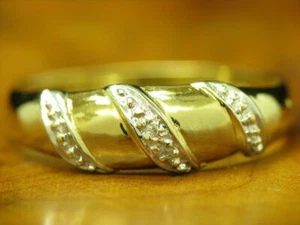 8kt 333 Oro Giallo Anello con Diamante Ricoperto / 1,6g / Rg 53 - Picture 1 of 6