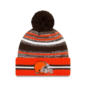 New Era Cap Kid's NFL Cleveland Browns Sideline Winter Knit Bobble Beanie Hat - Picture 1 of 1