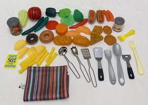 Lot of Pretend Play Kitchen Food Toys Fruits Veggies Fries Chips Utensils More - Picture 1 of 6