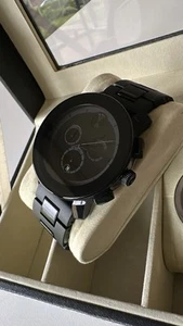 Movado Bold Steel Plastic Resin Black Dial Quartz Mens Watch 3600048 - Picture 1 of 5