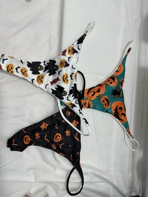 Paquete de 3 mini tanga bragas sin costuras bikini ropa interior Halloween para mujer Foto 1 de 3