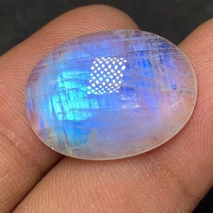 AAAAA Arco Iris Piedra Lunar Azul Fuego Llamante Forma Ovalada Cabujón Tamaño 16X22 MM - Imagen 1 de 15