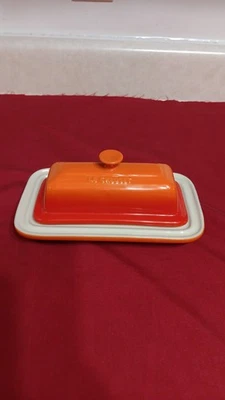 Le Creuset Butter Dish Rare Volcanic Flame Orange Ombré Stoneware - Image 1 of 4