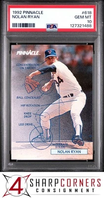 1992 PINNACLE #618 NOLAN RYAN RANGERS HOF PSA 10 - Image 1 of 3