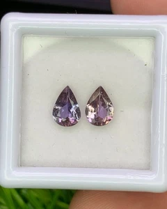 Natural Unheated Bi Color Tanzanite Lot 1.23 Carat Pear Shape Faceted Gem Lot - Picture 1 of 4