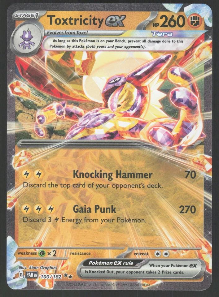 Toxtricity ex 100/182 Double Rare Pokemon TCG SV04: Paradox Rift NM - Image 1 of 2