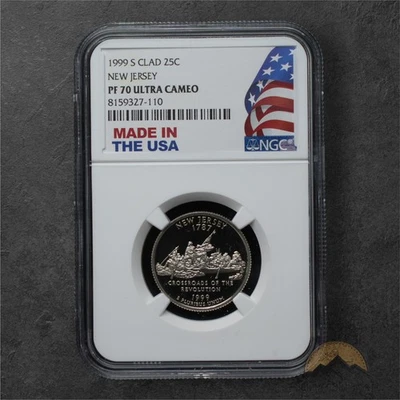 1999-S Proof New Jersey State Quarter 25C - NGC PF70 DCAM - San Francisco - Image 1 of 2