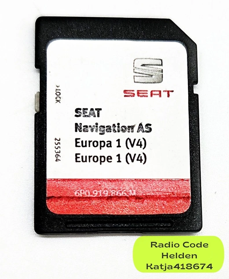 Original Seat Navigation AS Europa V4 SD Karte Discover Media MIB STD2 - Bild 1 von 1