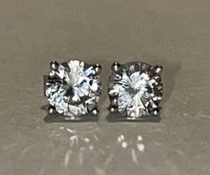 Ohrringe Ohrstecker Sterlingsilber weißer Saphir - Bild 1 von 11