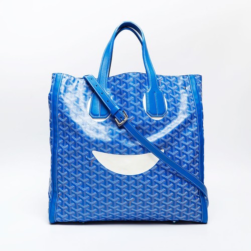 GOYARD Sac Voltaire Borsa Tote Pittura Sorriso Blu WS20647