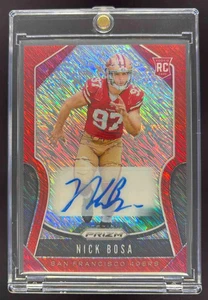Panini Prizm Rookie Autographs Prizm Red Shimmer #311 Nick Bosa 2019 radiocontrol automático/25 - Imagen 1 de 2