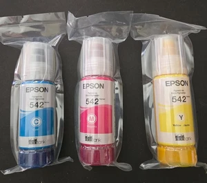 Paquete combinado original Epson 542.  TANQUE ECOLÓGICO CIAN/MAGENTA/AMARILLO BB 11/2029 NUEVO - Imagen 1 de 2