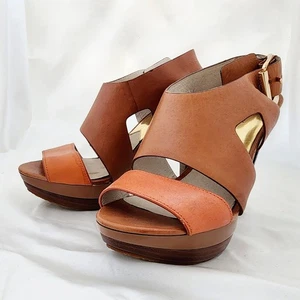 Sexy Michael Kors Ankle Strap Open Toe Platform Heeled Sandals 8.5 M Stylish - Picture 1 of 13