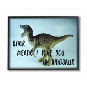 Stupell Roar Is I Love You In Dinosaur Framed Giclee Texture 11 x 14 - Picture 1 of 4
