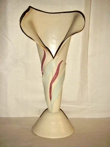 EARLIEST RICHARD COLLISON 15.50" CERAMIC VASE PALMS UP POTTERY N SMYRNA FLORIDA - Picture 1 of 20