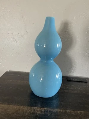 Jarrón doble calabaza azul Target Home Neo Asia gres decorativo Foto 1 de 4