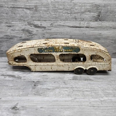 Remolque de transporte automático Marx de lujo de 16" de acero prensado vintage de 1940 para carros Foto 1 de 4