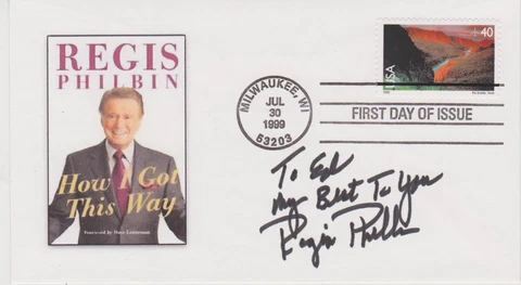 SIGNED REGIS PHILBIN FDC AUTOGRAPHED FIRST DAY COVER - HOW I GOT THIS WAY Cover