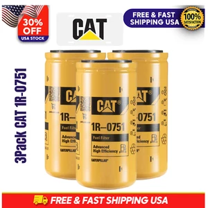 3 Pack NEW CAT 1R-0751 FUEL FILTERS / CATERPILLAR 1R0751. - Picture 1 of 7