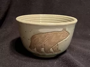 COLLECTION CIRCLE Studio Pottery Hand Crafted Bear Bowl - Picture 1 of 5