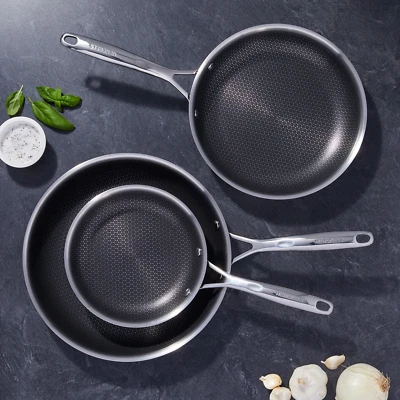 Henckels Paradigm 3-Piece Skillet Set Tri-Ply Stainless Steel 3-Layer Nonstick - Image 1 of 4