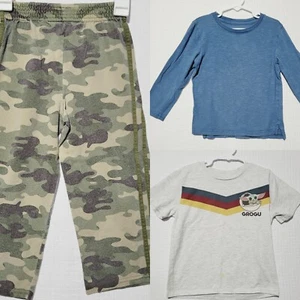 Lot of 3 Boys 4 4T Small Outfit, Camo Grogu Star Wars, Cat & Jack, Garnimals - Picture 1 of 16