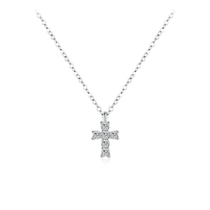Kreuz Kette Silber 925 Moissanite Schmuck Kette Damen Halskette Kreuz Anhänger - Bild 1 von 6