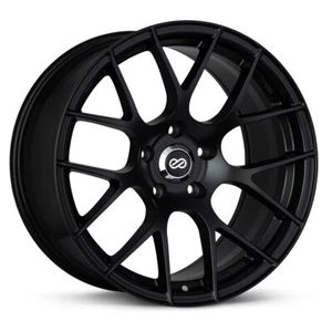 18x8 +35 Enkei RAIJIN 5x112 Black Paint Wheels (Set of 4) - Picture 1 of 2