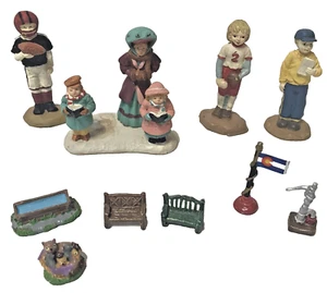 Lot of 10 Vintage Miscellaneous Minatures People Benches Pets Water Pump - Picture 1 of 5