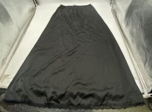 Kate Kasin Womens Skirt Maxi Long Black Satin With Lace Detail, Size Medium Used
