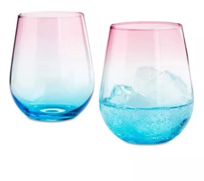 The Cellar - Juego de 2 copas de vino, multicolores, sin tallo Ombré Foto 1 de 3