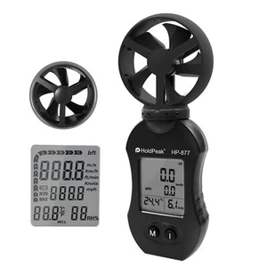 Digital LCD Air Wind Speed Anemometer Humidity Temperature Gauge Meter 0.3-30m/s - Picture 1 of 7