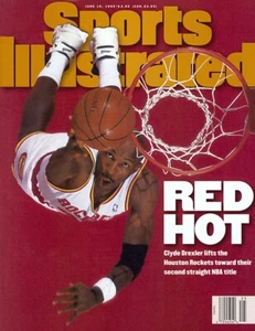 June 19, 1995 Clyde Drexler Houston Rockets Sports Illustrated NO LABEL - Picture 1 of 1