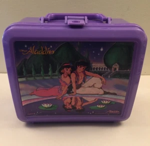 Disney's 1988 Aladdin and Jasmine Lunch Box made by Aladdin no thermos - Picture 1 of 14