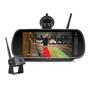 Digital Wireless 7" Rear View Mirror Monitor+White Reversing CCD Camera Caravan - Picture 1 of 15