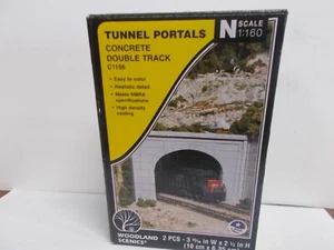 WOODLAND SCENICS # C1156 ~ CONCRETE DOUBLE TRACK TUNNEL PORTAL-ONLY (1)~ N SCALE - Picture 1 of 3
