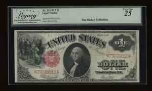 DBR 1917 $1 Legal Tender Note Fr. 39 Legacy 25 Serial N79029610A - Picture 1 of 2