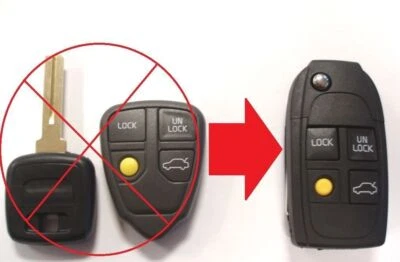 REMOTEFOBCENTRE Custodia flip key fob aggiornamento per telecomando Volvo S40 V40 S70 C70 V70 S80