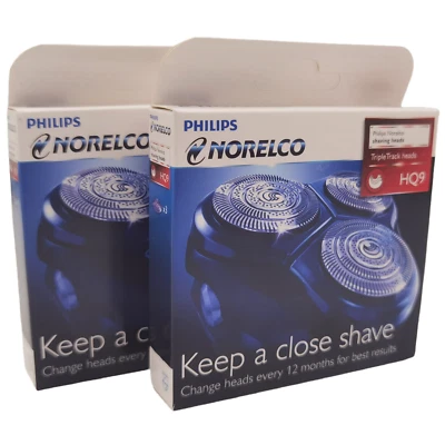 Paquete de 2 cabezales de afeitadora de repuesto de doble precisión Philips Norelco HQ9 producto nuevo - Foto 1 de 4