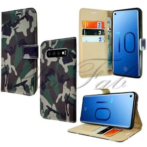 For Apple Samsung Huawei - Premium Camouflage Army Stand Wallet Phone Case Cover - Picture 1 of 40