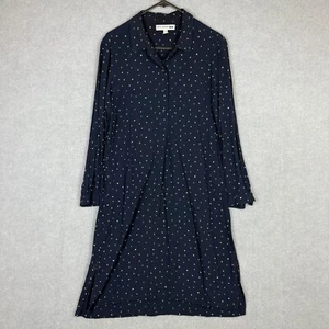Ines De La Fressange Uniqlo Dress Womens Extra Small Navy Blue Speckle Collared - Picture 1 of 5