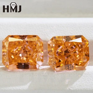 Radiant Crushed Ice Cut Loose Cubic Zirconia Orange CZ Stone AAAAA Gemstone DIY - Picture 1 of 11