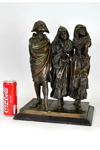 Groupe De Personnages Elégants En Bronze, A Pandiani, XIXème - Imagen 1 de 12